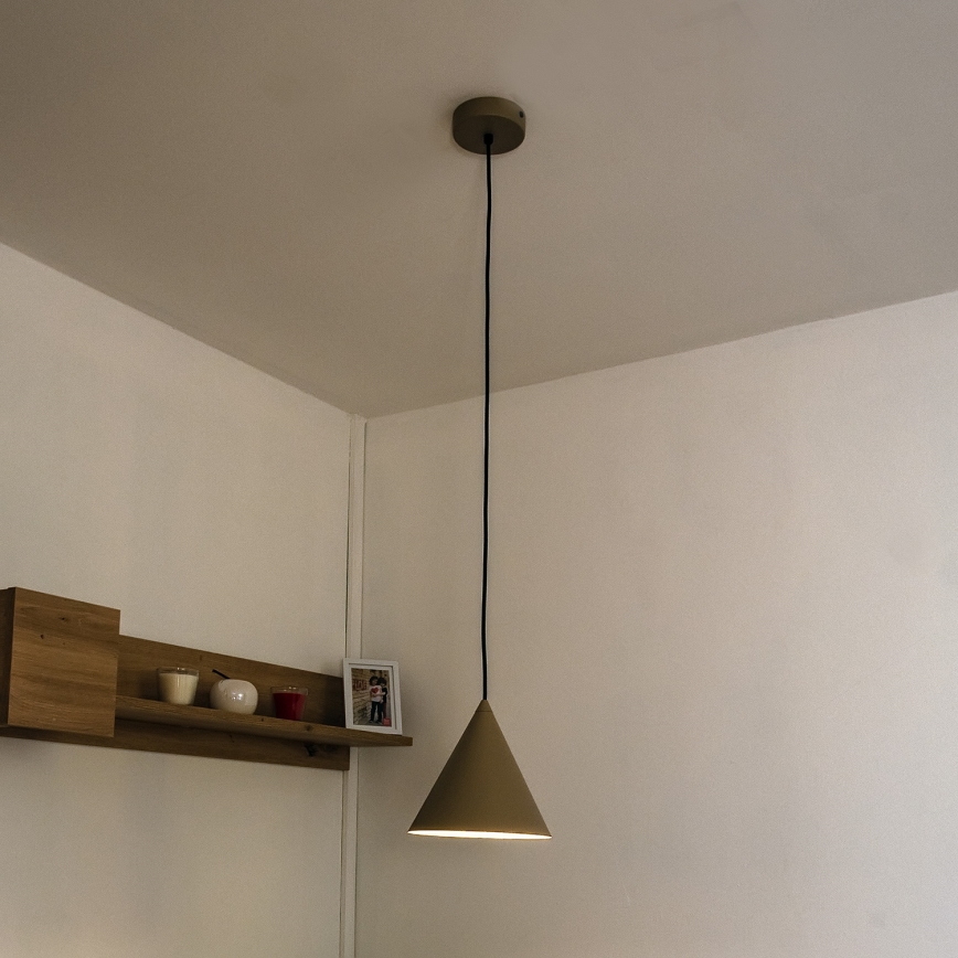 Pendel på kabel ETNA II 1xE27/15W/230V Ø 18,5 cm beige