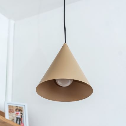 Pendel på kabel ETNA II 1xE27/15W/230V Ø 18,5 cm beige