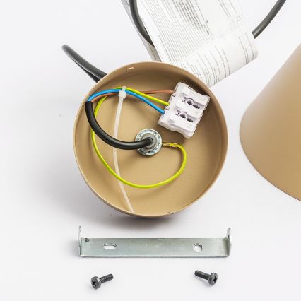 Pendel på kabel ETNA II 1xE27/15W/230V Ø 18,5 cm beige