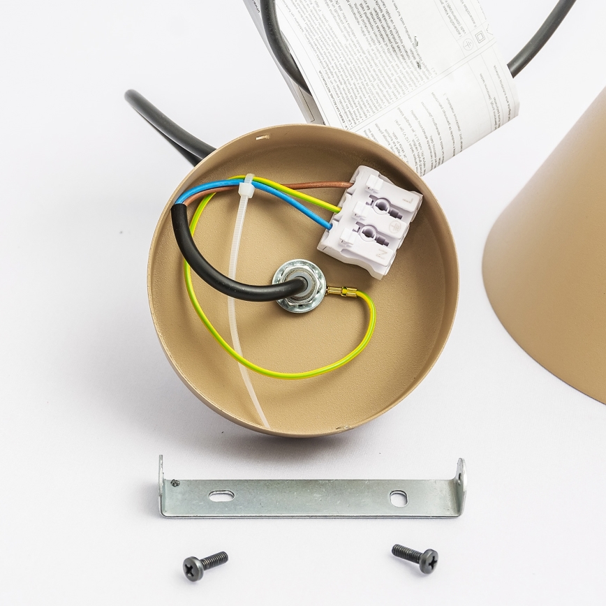 Pendel på kabel ETNA II 1xE27/15W/230V Ø 18,5 cm beige