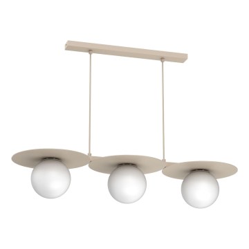 Pendel på kabel FLAT 3xE27/15W/230V beige
