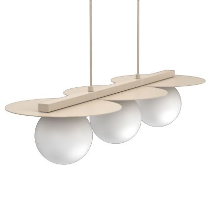 Pendel på kabel FLAT 3xE27/15W/230V beige