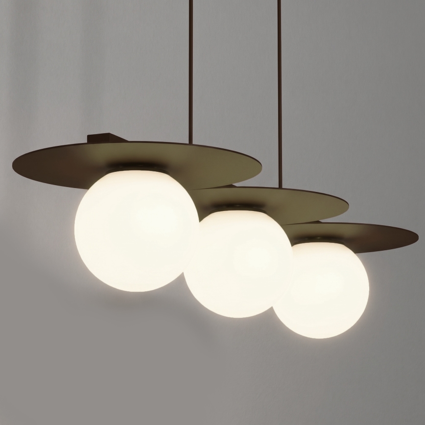 Pendel på kabel FLAT 3xE27/15W/230V brun