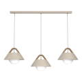 Pendel på kabel FUNDA 3xE27/15W/230V beige