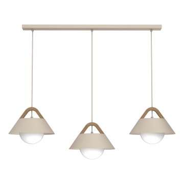 Pendel på kabel FUNDA 3xE27/15W/230V beige