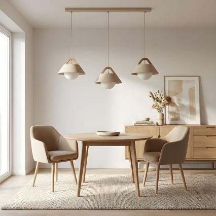 Pendel på kabel FUNDA 3xE27/15W/230V beige