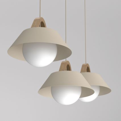 Pendel på kabel FUNDA 3xE27/15W/230V beige