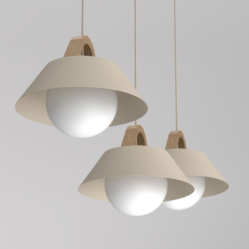 Pendel på kabel FUNDA 3xE27/15W/230V beige