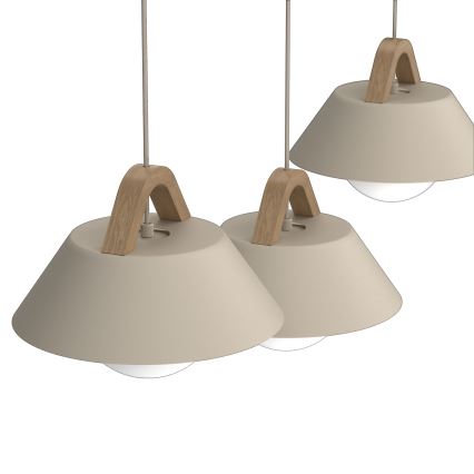 Pendel på kabel FUNDA 3xE27/15W/230V beige