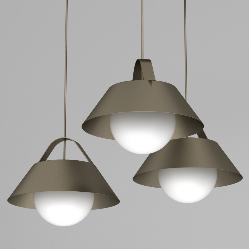 Pendel på kabel FUNDA 3xE27/15W/230V bronzefarvet