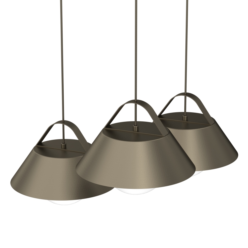 Pendel på kabel FUNDA 3xE27/15W/230V bronzefarvet