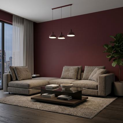 Pendel på kabel HANDA 3xE27/15W/230V bordeaux