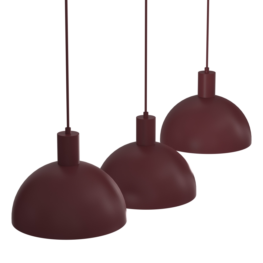 Pendel på kabel HANDA 3xE27/15W/230V bordeaux