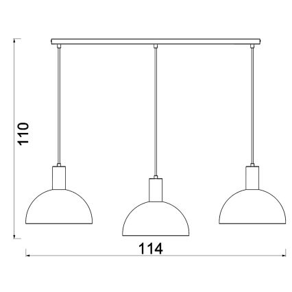 Pendel på kabel HANDA 3xE27/15W/230V bordeaux