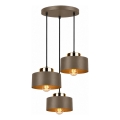 Pendel på kabel IGNIA 3xE27/60W/230V brun/guld