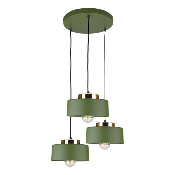 Pendel på kabel IGNIA 3xE27/60W/230V grøn