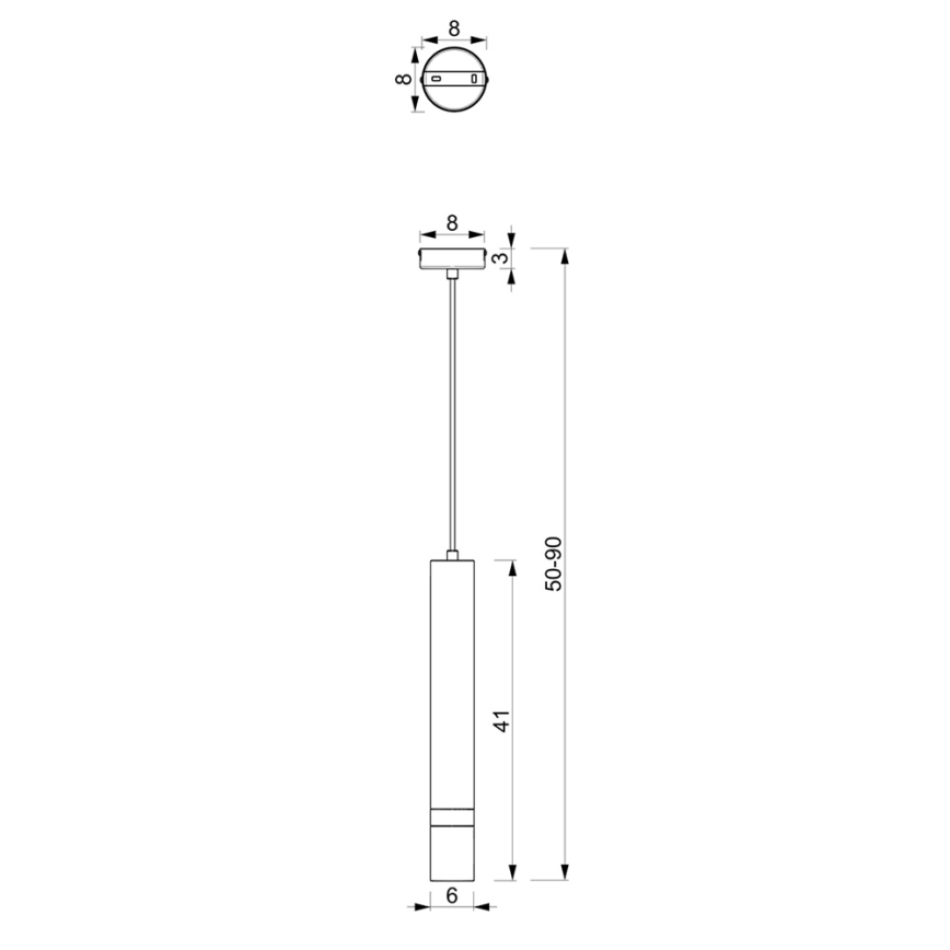 Pendel på kabel JOKER 1xGU10/25W/230V grøn/guld