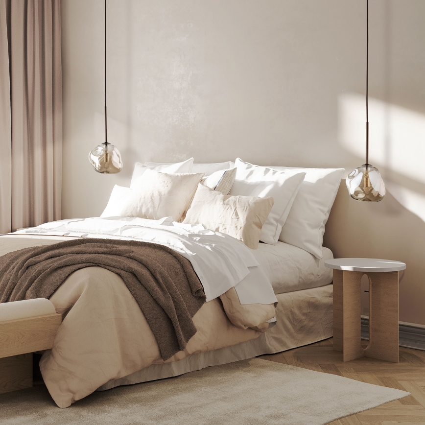 Pendel på kabel LAVA 1xG9/8W/230V bronze/røget beige