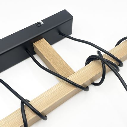 Pendel på kabel LEANDRA 5xE27/15W/230V eg/sort