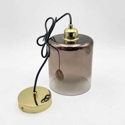 Pendel på kabel LIAH 1xE27/15W/230V, guld/røget brun