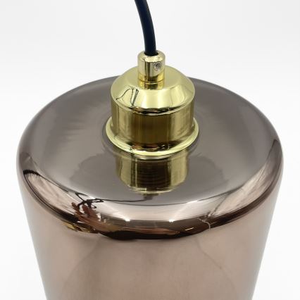 Pendel på kabel LIAH 1xE27/15W/230V, guld/røget brun