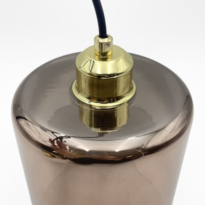 Pendel på kabel LIAH 1xE27/15W/230V, guld/røget brun