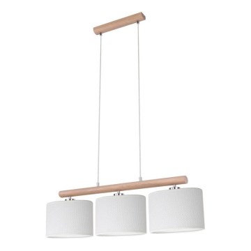 Pendel på kabel MERCEDES 3xE27/40W/230V hvid/eg