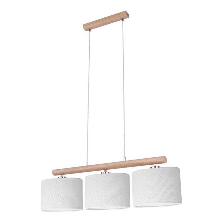 Pendel på kabel MERCEDES 3xE27/40W/230V hvid/eg