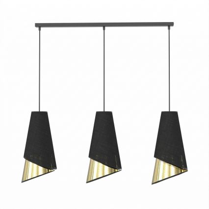 Pendel på kabel MODA 3xE27/15W/230V sort/guld