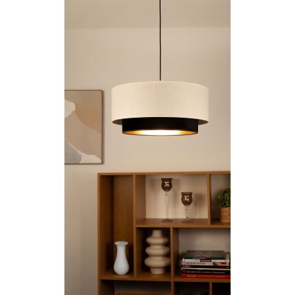 Pendel på kabel NATIA 1xE27/60W/230V Ø 45 cm hvid/sort