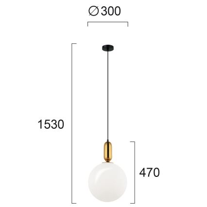 Pendel på kabel NEPTUNE 1xE27/40W/230V guld