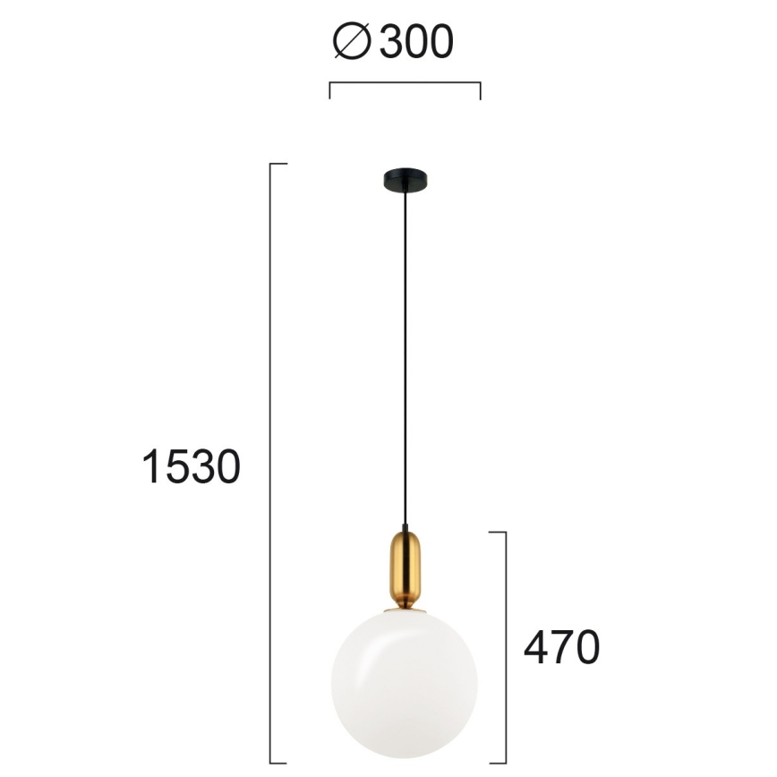 Pendel på kabel NEPTUNE 1xE27/40W/230V guld