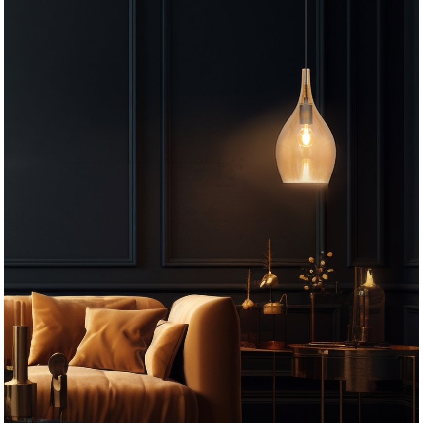 Pendel på kabel NEXT 1xE27/40W/230V orange/sort