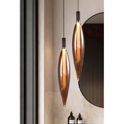 Pendel på kabel NORDIC 1xG9/5W/230V sort/kobber
