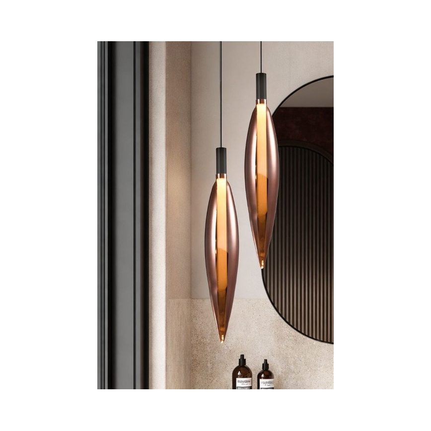 Pendel på kabel NORDIC 1xG9/5W/230V sort/kobber