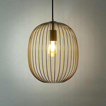 Pendel på kabel OVELLA 1xE27/15W/230V Ø34 cm beige