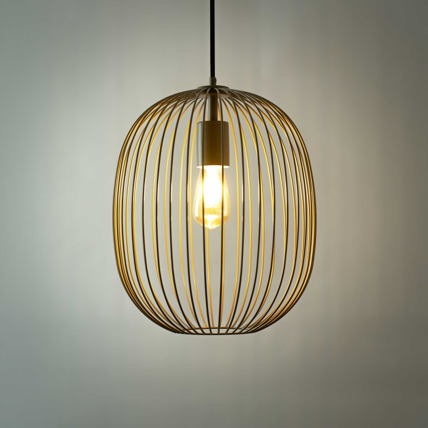 Pendel på kabel OVELLA 1xE27/15W/230V Ø34 cm beige