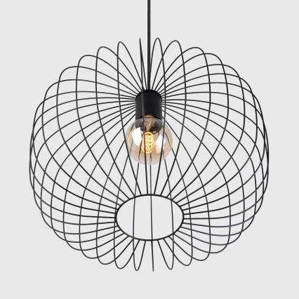 Pendel på kabel OVELLA 1xE27/15W/230V Ø46 cm sort