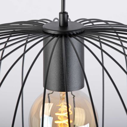 Pendel på kabel OVELLA 1xE27/15W/230V Ø46 cm sort
