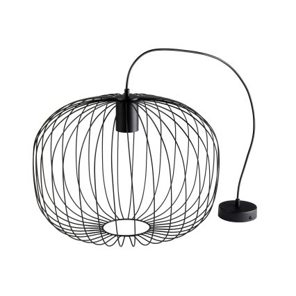 Pendel på kabel OVELLA 1xE27/15W/230V Ø46 cm sort
