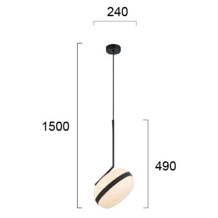Pendel på kabel PALMA 1xE27/40W/230V sort