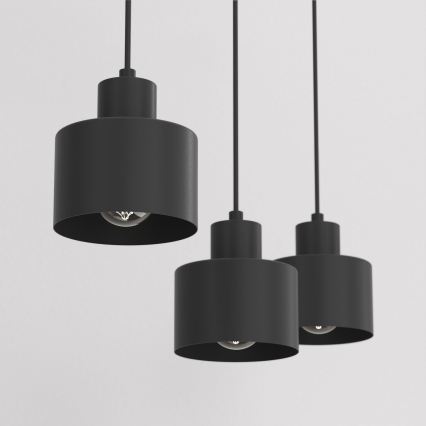 Pendel på kabel PARKLA 3xE27/15W/230V sort