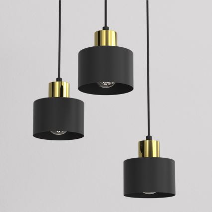 Pendel på kabel PARKLA 3xE27/15W/230V sort