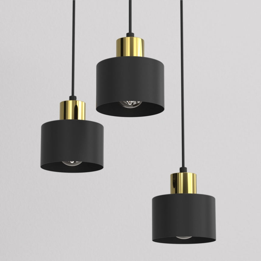 Pendel på kabel PARKLA 3xE27/15W/230V sort