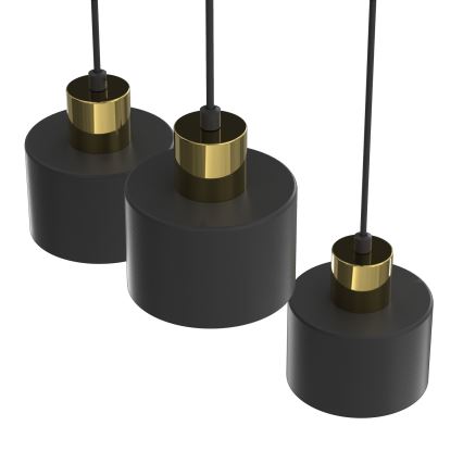 Pendel på kabel PARKLA 3xE27/15W/230V sort