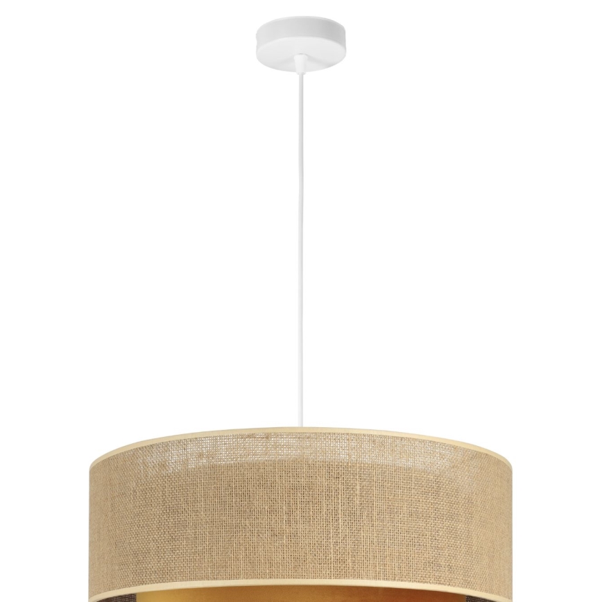 Pendel på kabel SARTA 1xE27/60W/230V Ø 45 cm kobber/jute