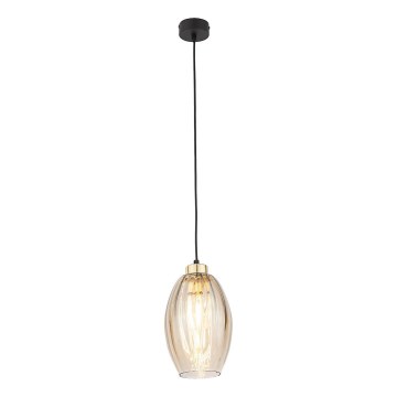 Pendel på kabel SEBO 1xE27/15W/230V sort/røget beige