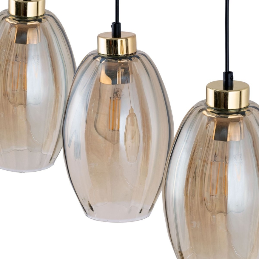 Pendel på kabel SEBO 1xE27/15W/230V sort/røget beige