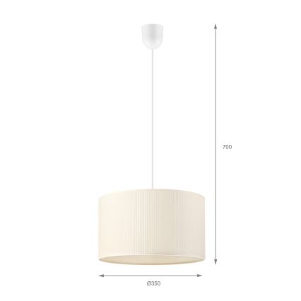 Pendel på kabel SIRJA PLISADO 1xE27/15W/230V Ø 35 cm cremefarvet