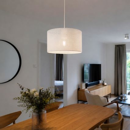 Pendel på kabel SIRJA PLISADO, 1xE27/15W/230V, Ø 35 cm, hvid